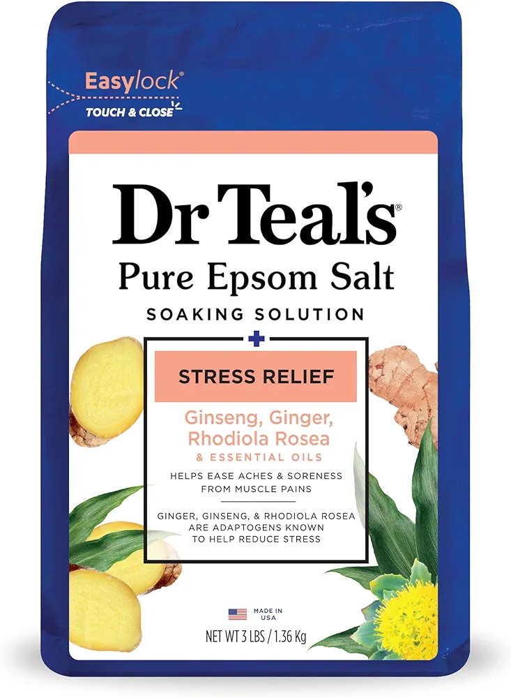 Dr Teal's Pure Epsom Salt, Stress Relief with Essential Oils, 3 lbs