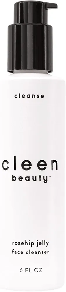 Cleen Beauty Rosehip Jelly Face Cleanser | Jelly Facial Cleanser with Rosehip Oil & Rose Water | Face Wash for Women | Gentle Face Cleanser for Women - Paraben Free | Rosehip Facial Wash (6 fl. oz)