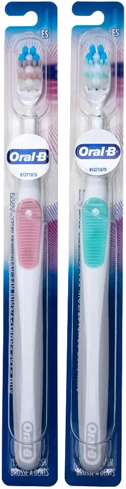 Oral-B Gum Care Extra Soft Toothbrush for Sensitive Teeth and Gums, Compact Small Head, (Colors Vary) - Pack of 2