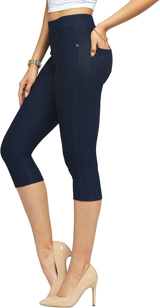 Premium Stretch Soft High Waisted Jeggings for Women - Denim Leggings - Cotton Stretch Blend