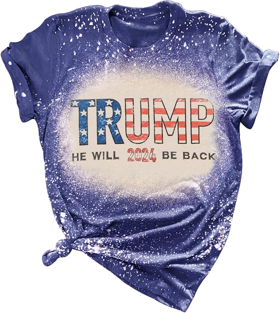 Trump 2024 Donald Trump Shirts Election Rally T Shirts for Women American Flag Distressed Shorts Sleeve Tee Tops Outfit