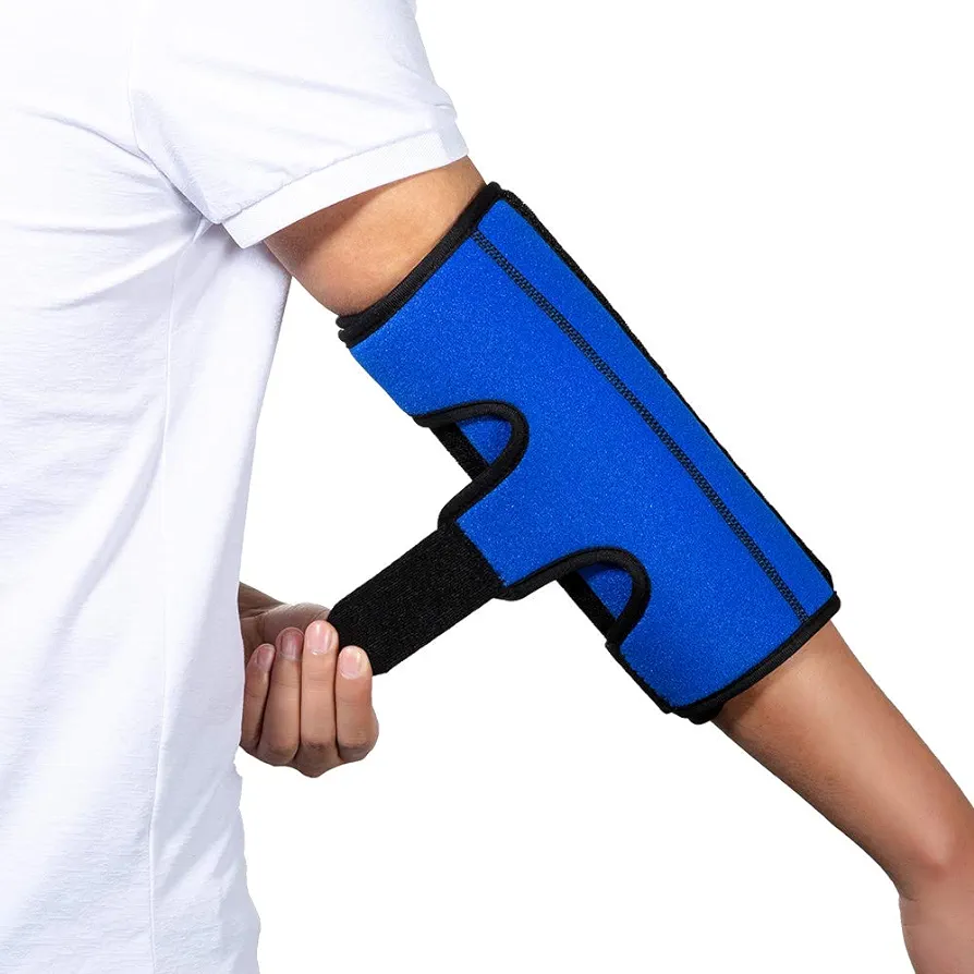 Elbow Brace for Cubital Tunnel Syndrome, Elbow Immobilizer Stabilizer Support Splint for Arthritis Pain Relief Tendonitis at Night Sleeping,Arm brace for Women and Men, Fits Right & Left (Blue, L)