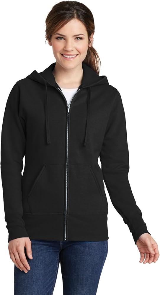 Port & Company Ladies Fleece Pullover Hooded Sweatshirt Jet Black