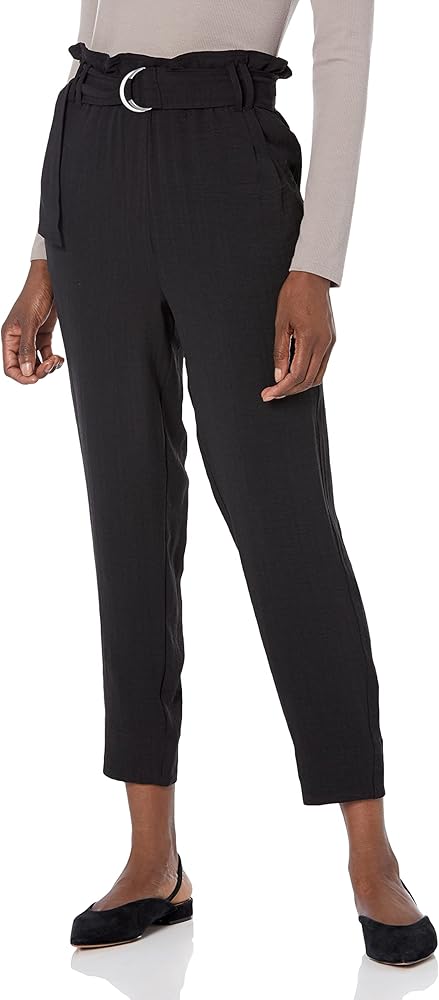 BCBGeneration Women's Relaxed Tapered Pant with Tie Belt and Pockets