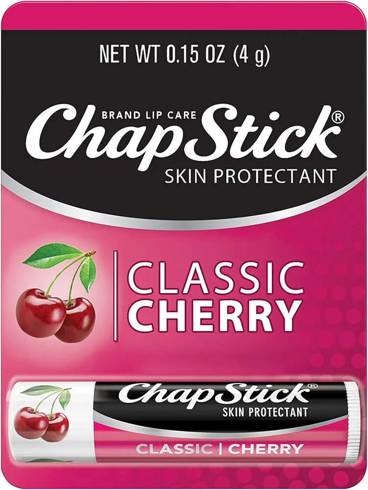 ChapStick Classic Cherry Lip Balm Tube, Flavored Lip Balm for Lip Care on Chafed, Chapped or Cracked Lips - 0.15 Oz