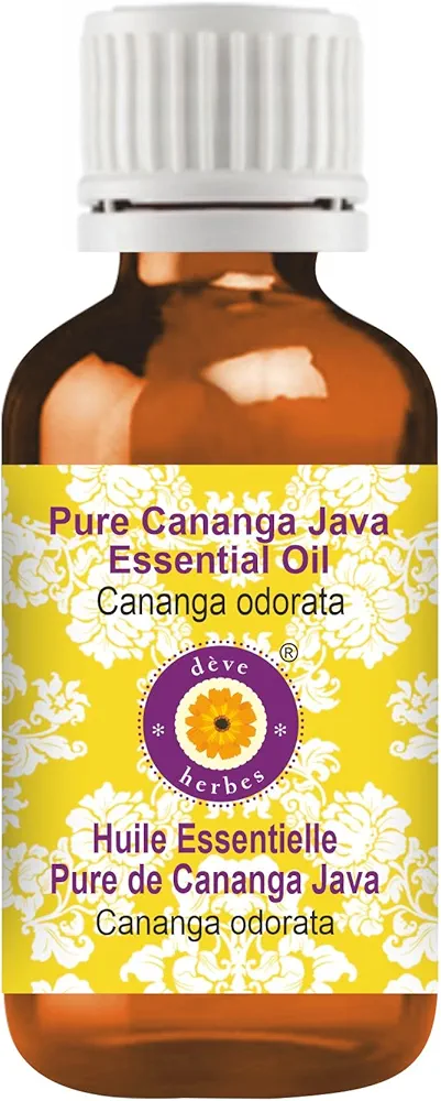 Deve Herbes Pure Cananga Java Essential Oil (Cananga odorata) Steam Distilled 50ml (1.69 oz)