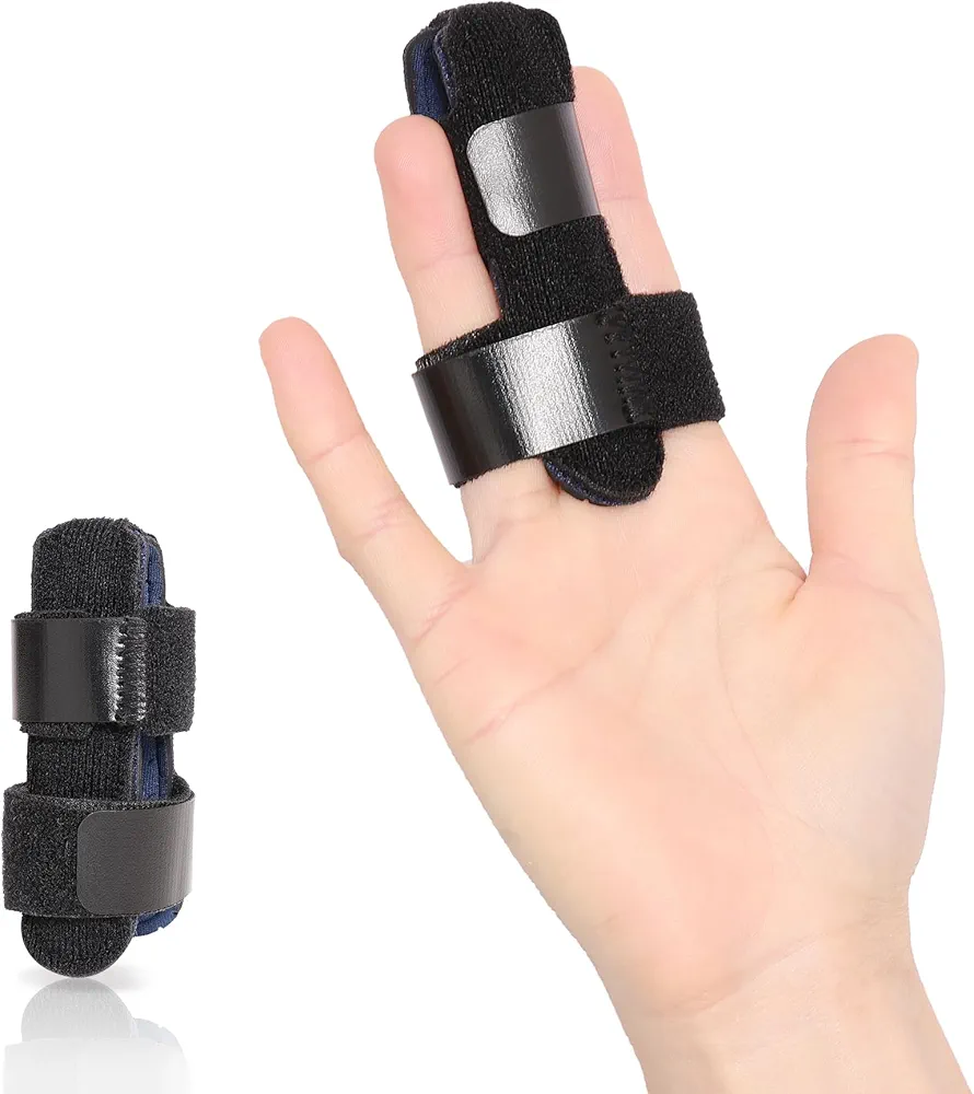 Mallet Finger Splint, Finger Support Splint, Aluminum Finger Splint for Broken Finger, Finger Stabilizer for Straightening, Sprains & Arthritis Pain Relief, Knuckle Immobilization(2.7inch)