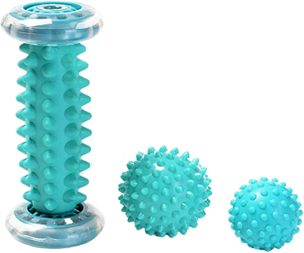 Foot Massager Muscle Relaxation Fitness Ball 3pcs/Set Foot Roller Fascia Ball, Green - 0.38 KG