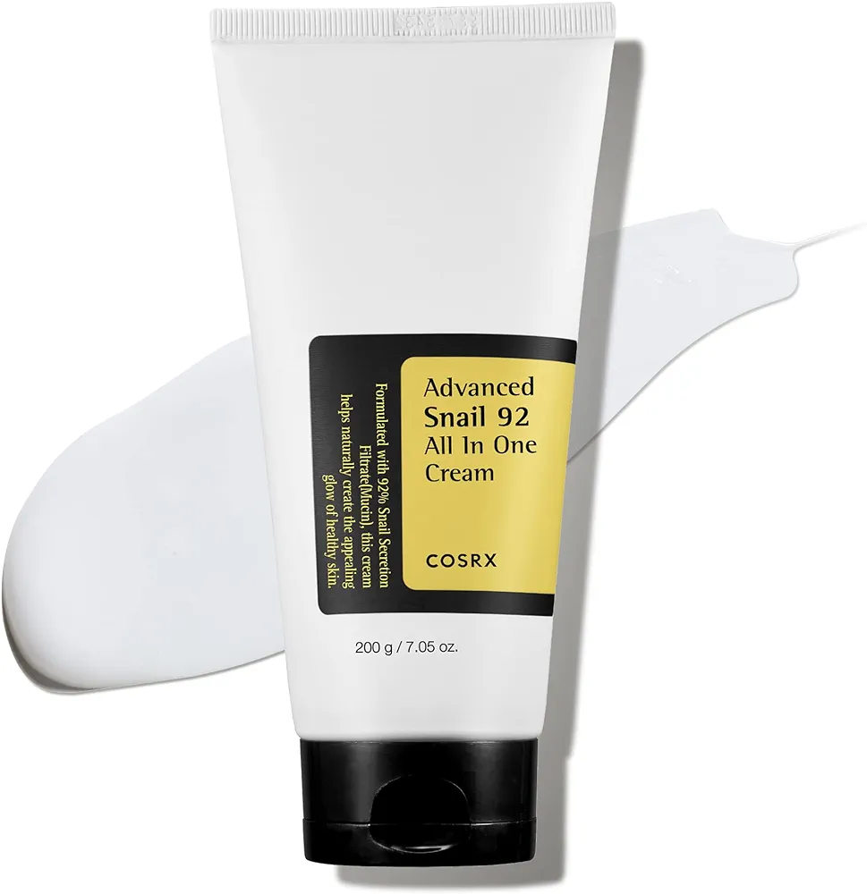 COSRX Snail Mucin 92% Moisturizer, Daily Repair Face Gel Cream Tube Type for Dry, Sensitive Skin, Not Tested on Animals, No Parabens, No Sulfates, No Phthalates, Korean Skincare (7.05/ 200g *Limited)