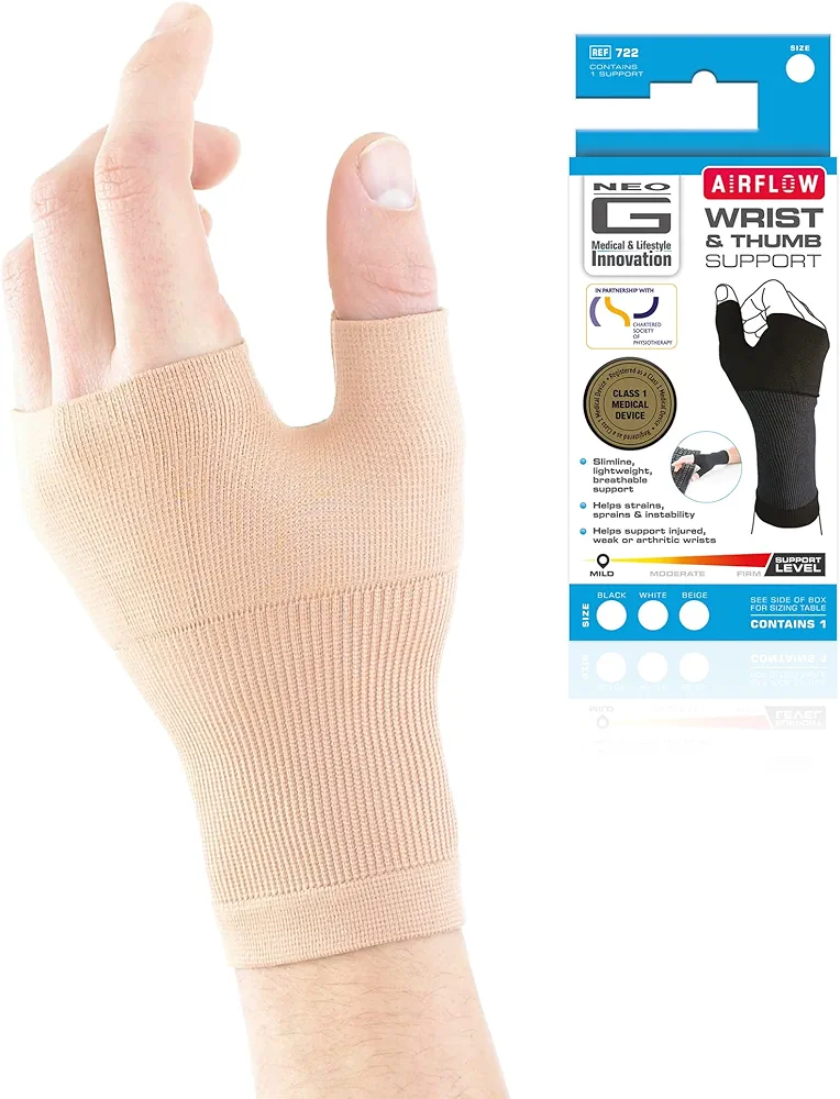 Neo-G Wrist and Thumb Support for Arthritis, Joint Pain, Tendonitis, Sprain - Wrist Brace Wrist Compression Hand Support - L - Beige