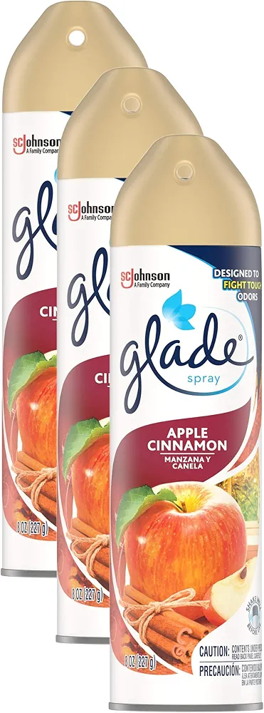 Glade Air Freshener, Room Spray, Apple Cinnamon, 8 Oz (Pack of 3)