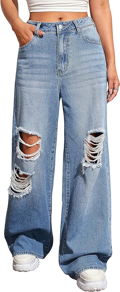 VIUTIL Womens Wide Leg Jeans Baggy Jeans for Women Loose Boyfriend Jeans Denim Pants