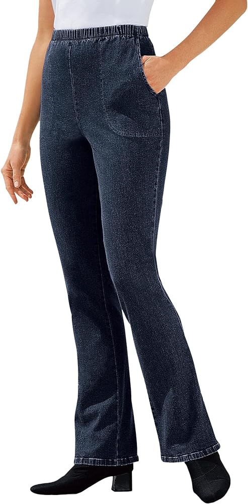 Woman Within Women's Plus Size Bootcut Fineline Jean