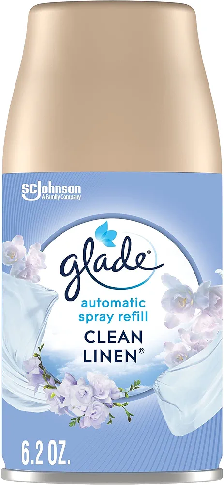 Glade Automatic Spray Refill, Air Freshener for Home and Bathroom, Clean Linen, 6.2 Oz