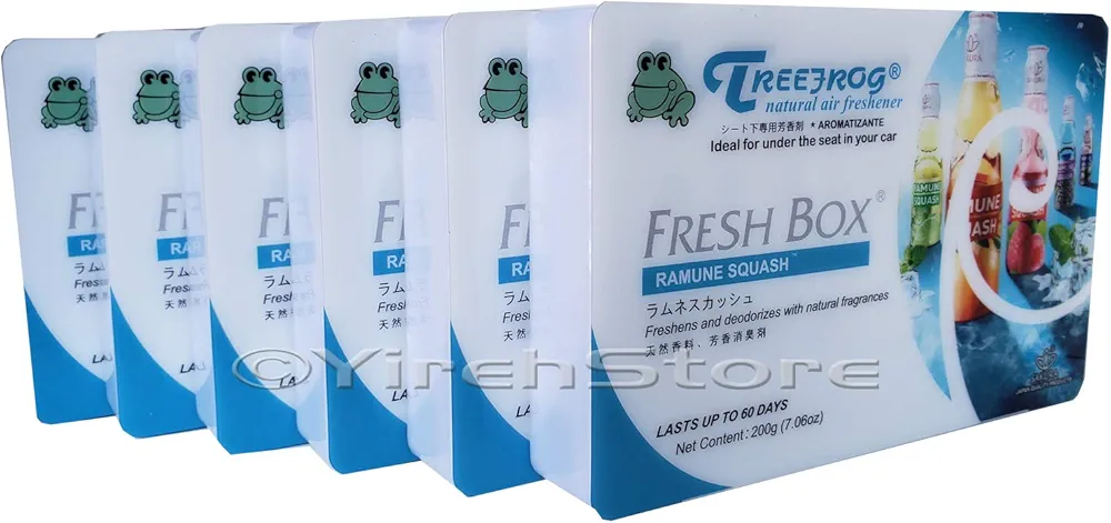 Ramune Squash Scent (Soda Squash) 6 Packs, Treefrog Natural Air Freshener Fresh Box (AKA Xtreme Fresh)