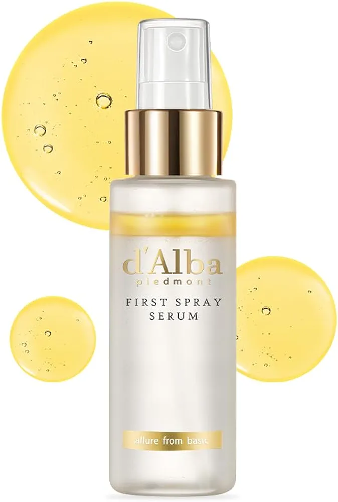 d'Alba Italian White Truffle First Spray Serum, Vegan Skin Care, Hydrating Face Moisturizer, Glow Serum for Radiant Skin, Non Comedogenic, All In One Mist, Korean Skin Care (1.69 fl oz.)