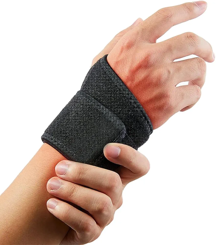 Wrist Brace for Carpal Tunnel - 1 Pack Wrist Strap Adjustable Wrist Support Brace for Sports Injury Protection (Right Black, Single)