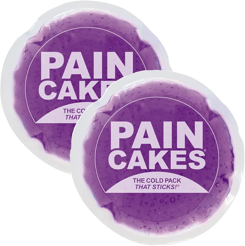 Reusable, Sticks to Body, Round Cold Pack, 2 Count, 5" Large, Purple, Stickable Ice Pack for Targeted Cold Therapy, Perfect for Injuries, and Small Areas, Latex-Free Cold Compress