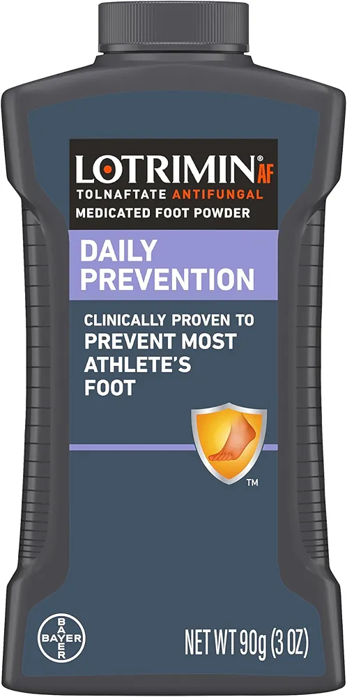 Lotrimin Athlete's Foot Daily Prevention Medicated Foot Powder Bottle, 3 Ounce