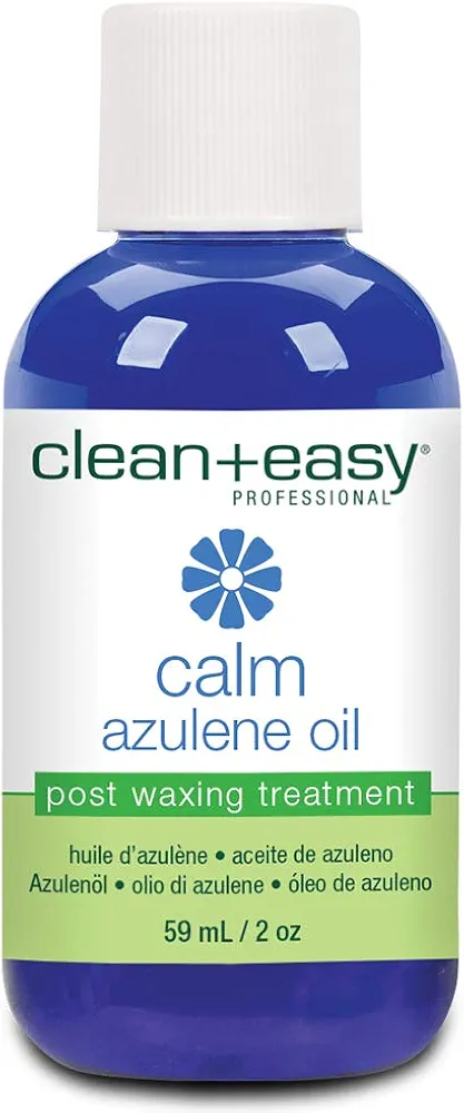 Clean + Easy Calm - Azulene Oil, Use To Soothe Sore Irritated Skin, Remove Wax Residue After Hair Removal - Post Waxing Care Solution For Sensitive Skin, 2 oz