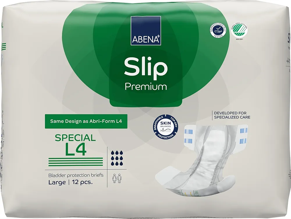 Abena Slip Special (Formerly Abri-Form L4) - Incontinence Briefs, Level 4, Large, 12 Count