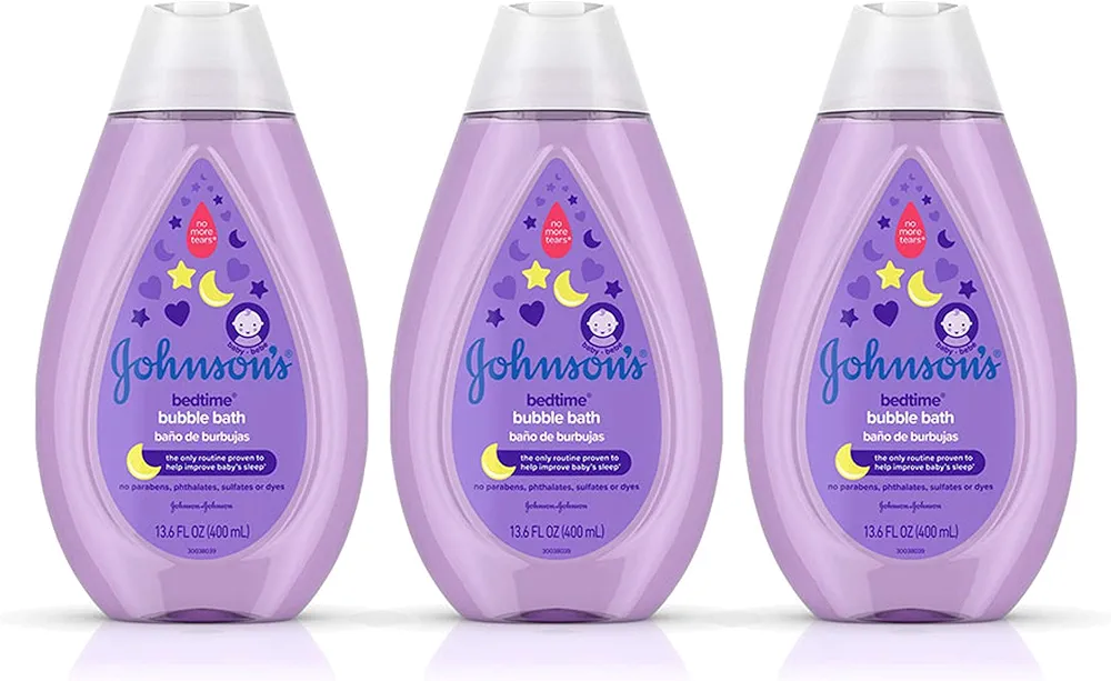 Johnson's Baby Bedtime Baby Bubble Bath with NaturalCalm Aromas, Hypoallergenic and Sulfate-Free, 13.6 Fl Oz, Pack of 3