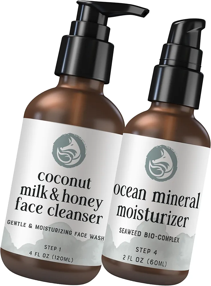 Radiant Skincare Duo: Coconut Milk & Honey Cleanser & Ocean Mineral Moisturizer