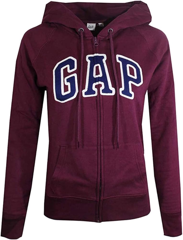 GAP Womens Fleece Arch Logo Full Zip Hoodie