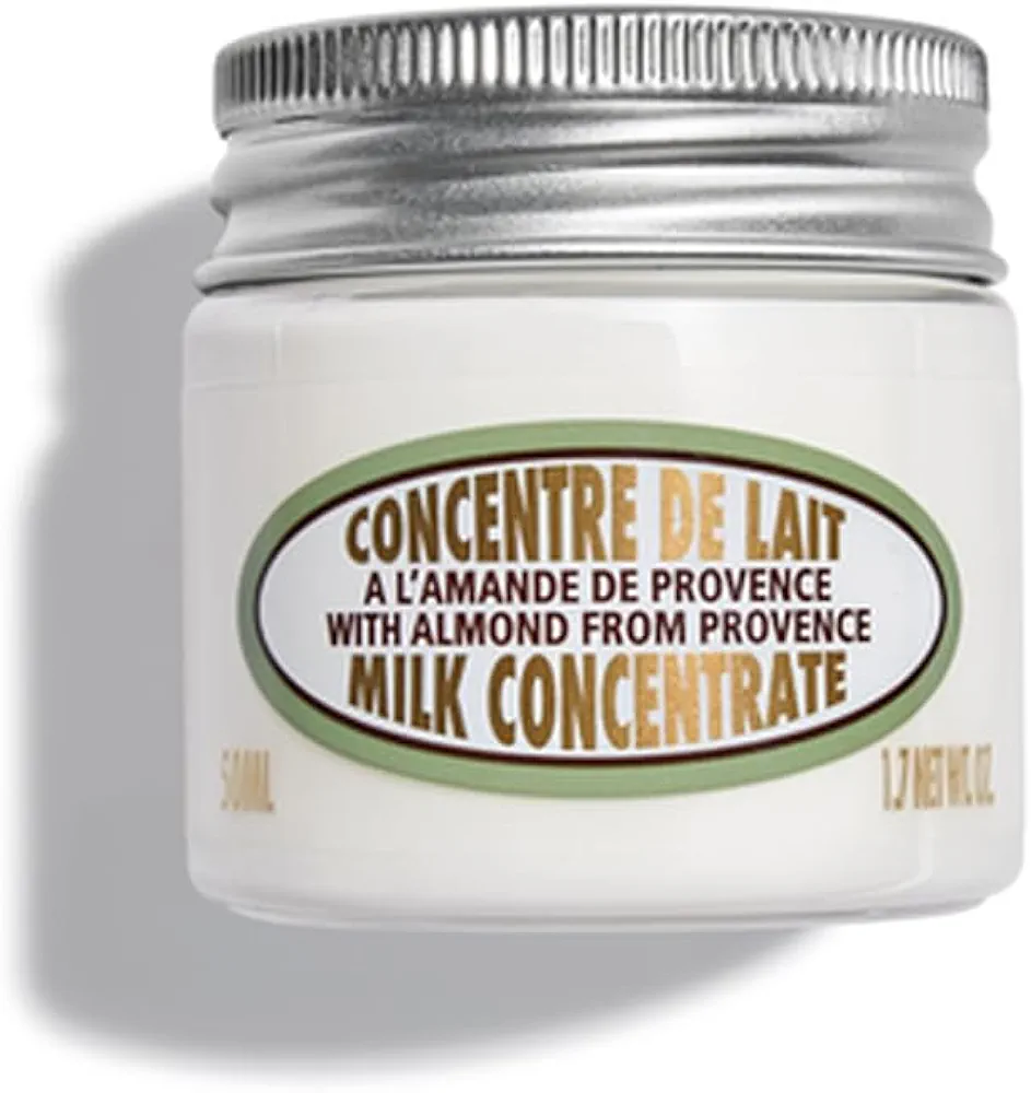 L'OCCITANE Almond Milk Concentrate: 48 Hour Hydration*, Visibly Firm & Soften Skin, Delicious Scent, With Almond Milk + Almond Oil, Moisturizer, Refill Available