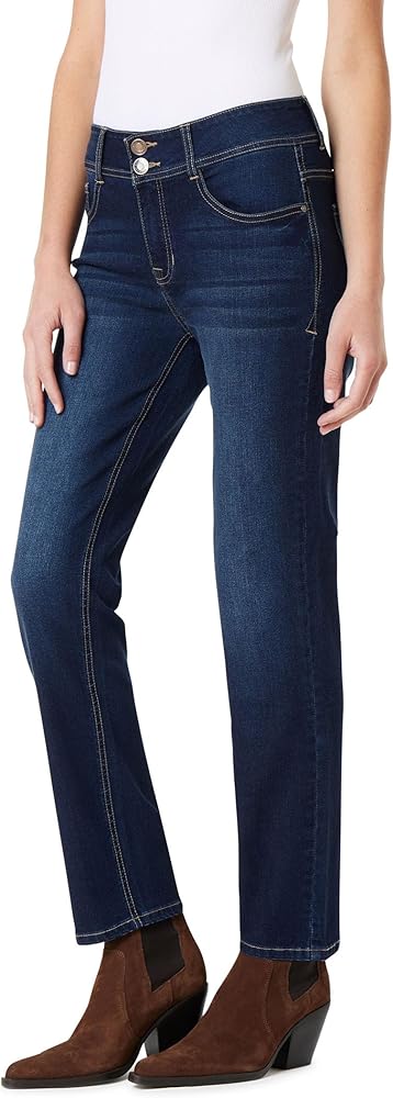 Angels Forever Young Women's Curvy Straight Mid-Rise Jeans