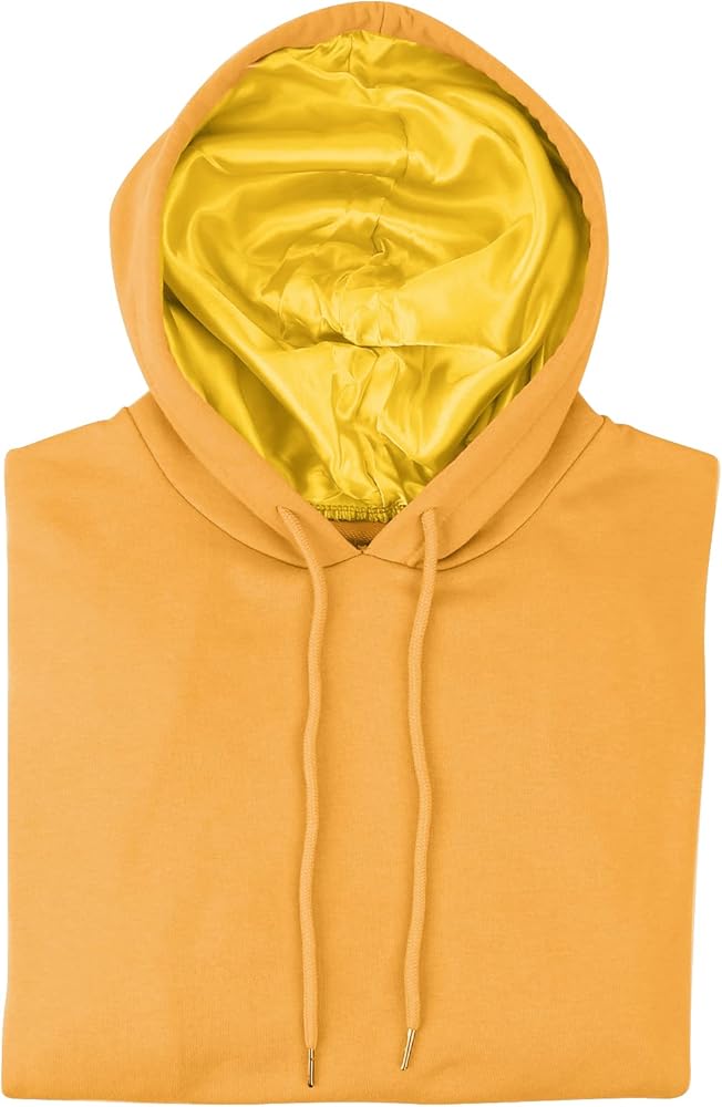 Satin Lined Hoodie Women's Casual Long Sleeve Satin Pullover Hoodie Sweatshirt Tops