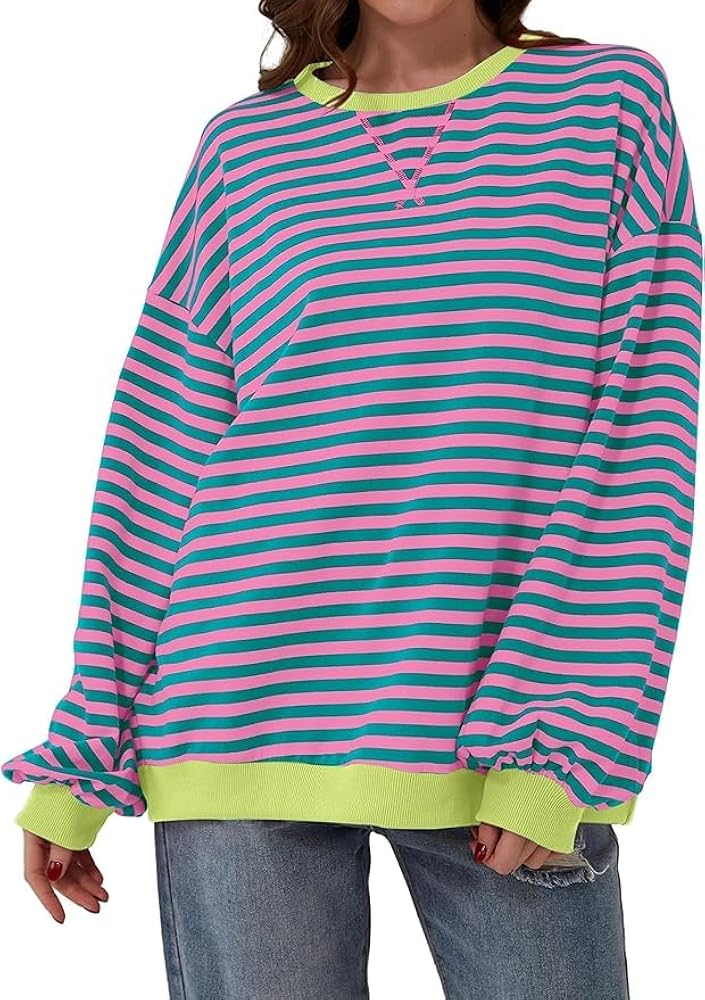 Oversized Striped Sweatshirt for Women