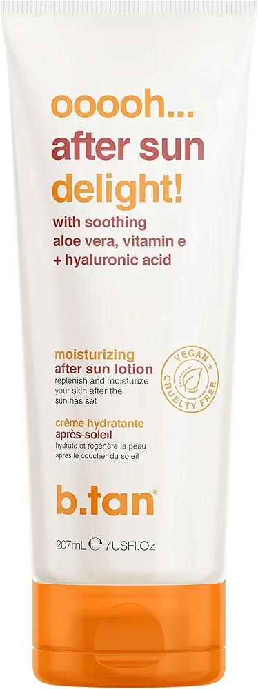 B.TAN After Sun Lotion | Ooooh Aftersun Delight - Aloe Vera & Hyaluronic Acid, Sun Burn Skin Relief, Moisturizing Body Cream, 7 Fl oz