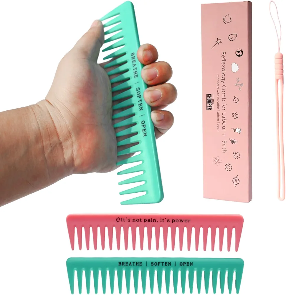 2pcs Labour/Birthing Comb for Labor Contraction and Delivery, Natural Pain Relief, Doula Tool for Pain Management and Anxiety for Pregnancy Women