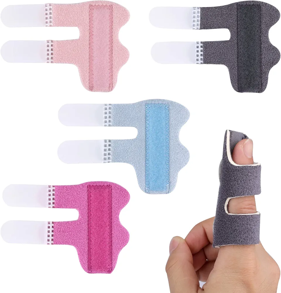 AIEX 4pcs Finger Splints, Finger Straightening Brace for Arthritis Finger Support for Trigger Broken and Strained Fingers (4 Colors)