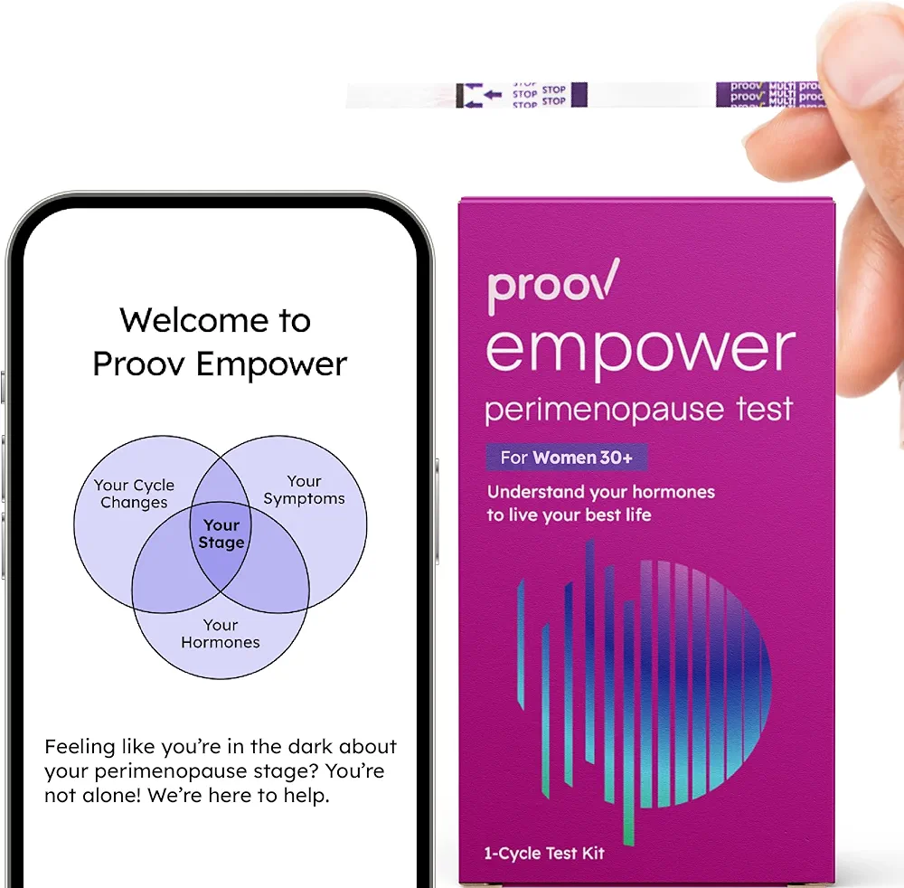 Proov Empower Perimenopause Test Kit At Home | Peri & Menopause Stage Test | Hormone Balance for Women Over 30 | Hormonal Test for Supplement Support | Tests Progesterone, Estrogen, FSH + LH | 1 Kit