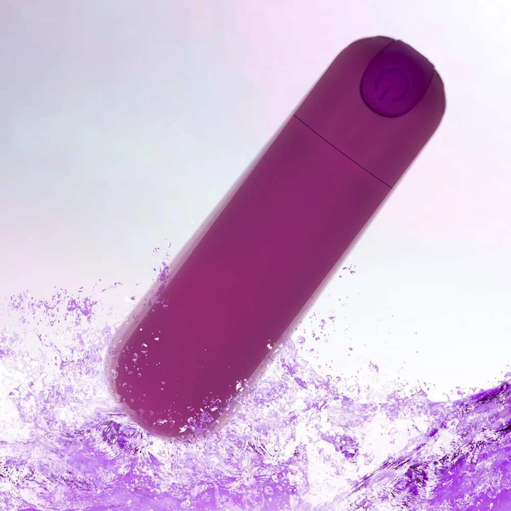 Mini Upgraded Rechargeable Handheld Waterproof Massager Stick, Electric Portable Back Massager for Back Neck Shoulder Body (Purple)