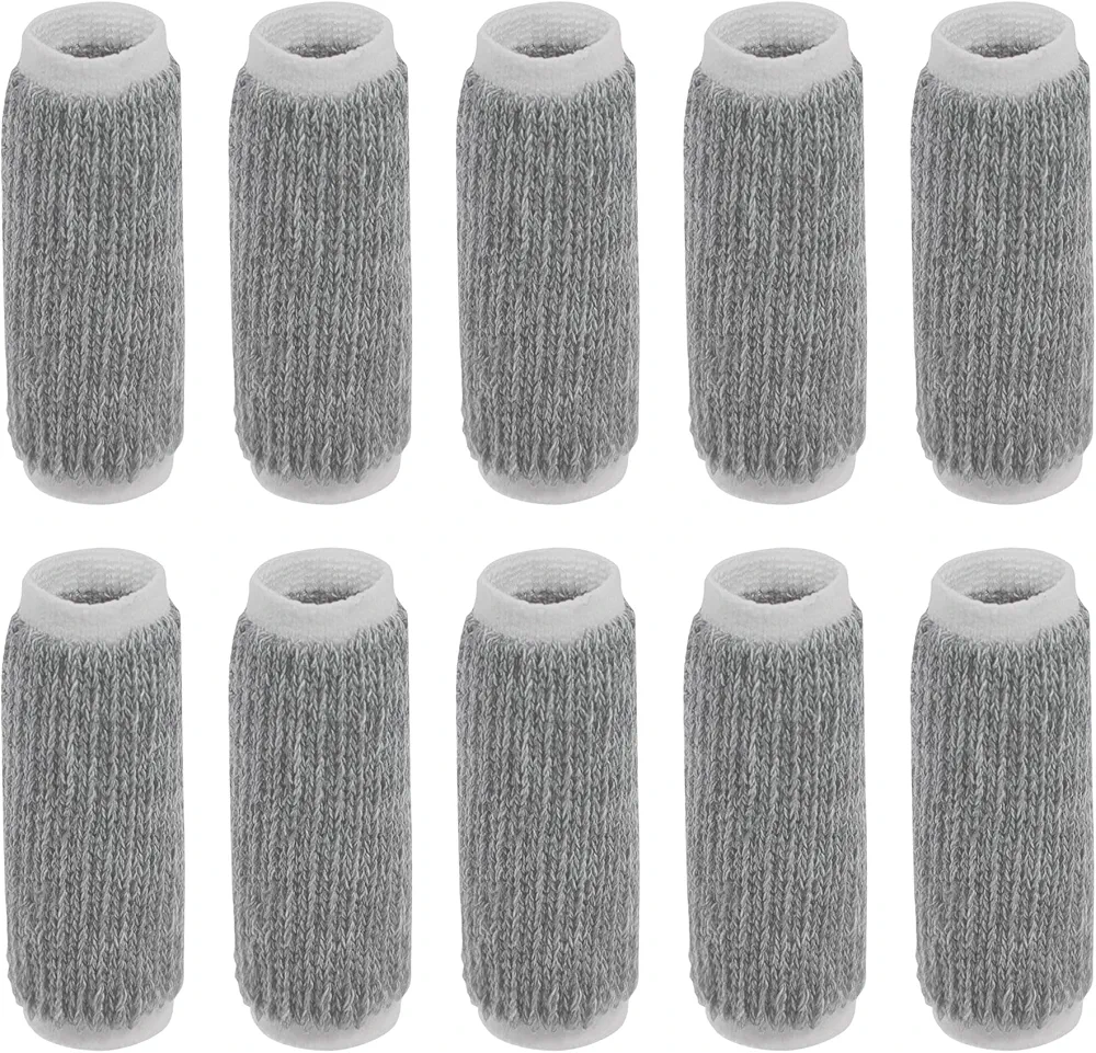 uxcell 10pcs Finger Protectors Splints, Compression Finger Sleeves Thumb Brace for Trigger Finger, Elastic Covers for Basketball, Breathable Finger Supporter 2.2" x 1"