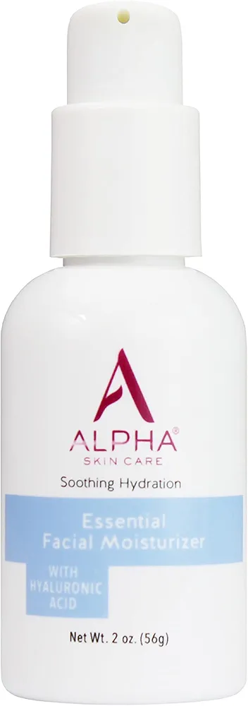 Alpha Skin Care Essential Facial Moisturizer with Hyaluronic Acid | Deep Soothing Hydration | Reduces the Appearance of Lines & Wrinkles | Anti-Aging for Normal to Dry Skin | 2 Oz