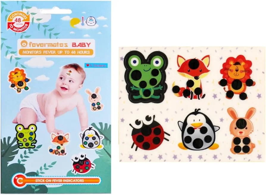 Stick-On Fever Cartoon Forehead Fever Temperature Fever for Kids Baby Adults Home Supplies