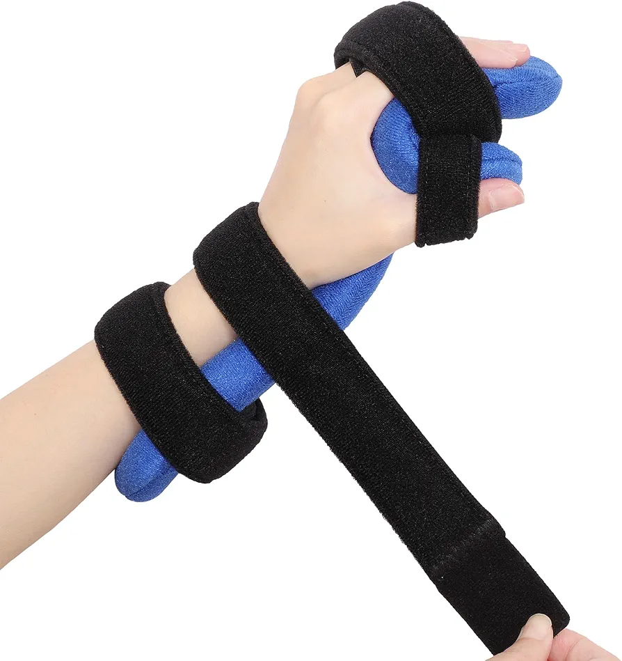 Resting Hand Splint, Stroke Hand Brace with Finger Support, Hand Splint for Stroke Patients, Finger Contractures, Muscle Atrophy, Arthritis, Carpal Tunnel, Splint Left & Right Universal, L