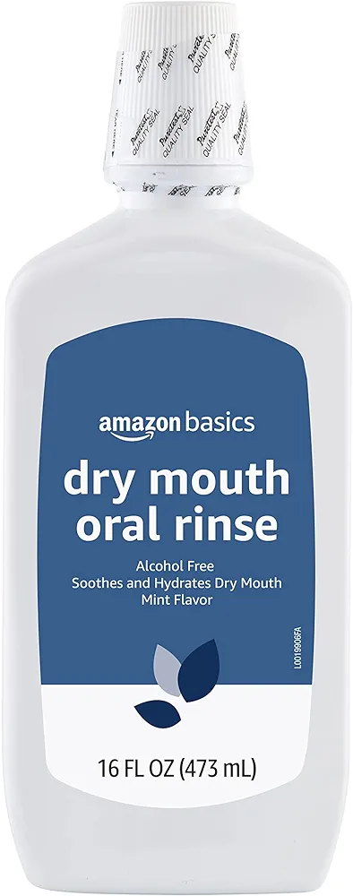 Amazon Basics Dry Mouth Oral Rinse, Alcohol Free, Mint, 16 Fluid Ounces, 1-Pack (Previously Solimo)