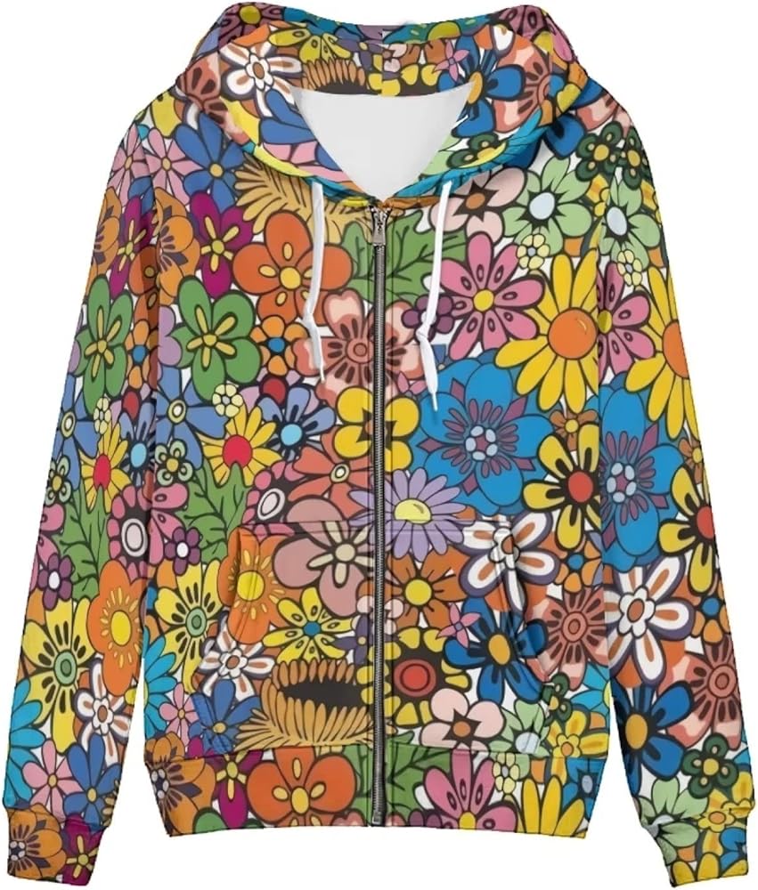 Showudesigns Cute Zip Up Hoodies & Sweatshirts for Women XS-5XL Fall Pullover Tops