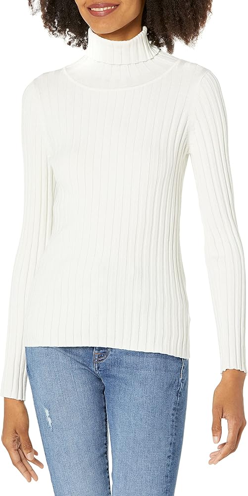 The Drop Women's Amy Fitted Turtleneck Ribbed Sweater