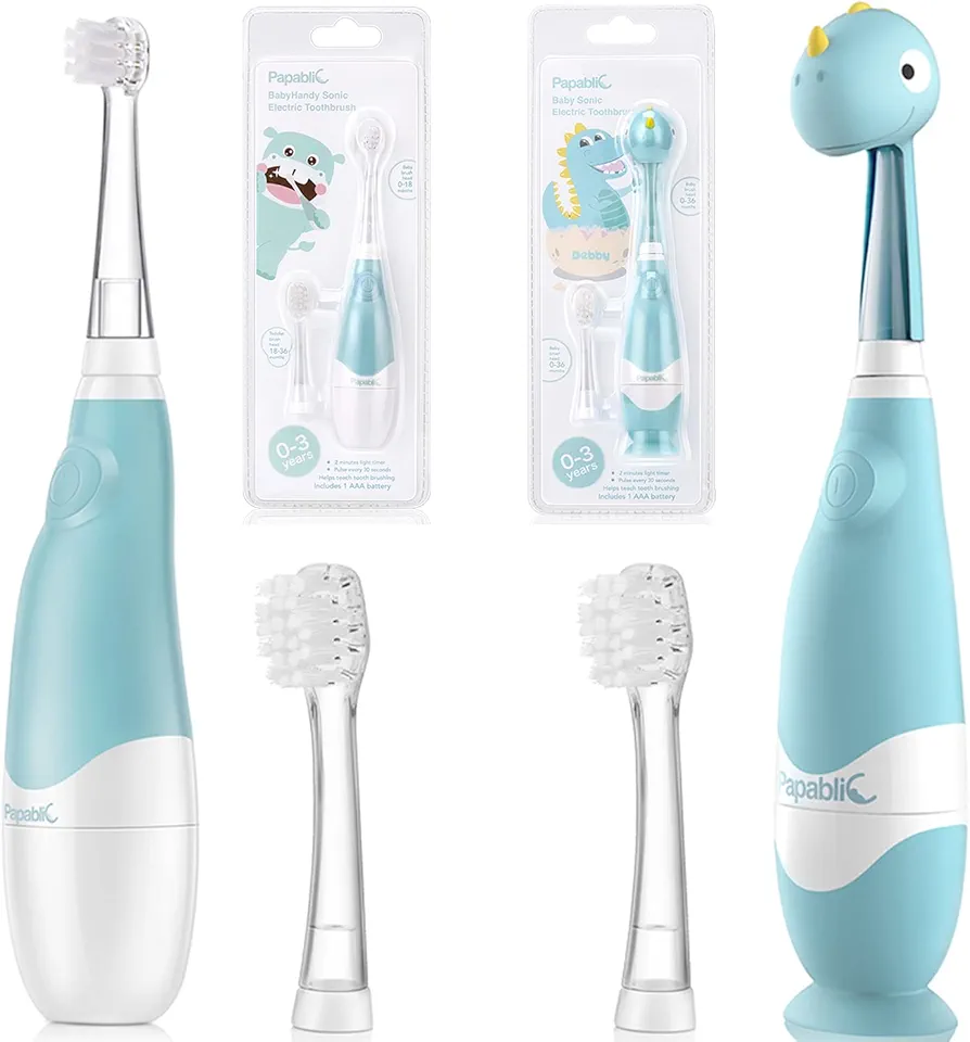 Papablic BabyHandy 2-Stage Bundle with Debby Toddler Sonic Electric Toothbrush