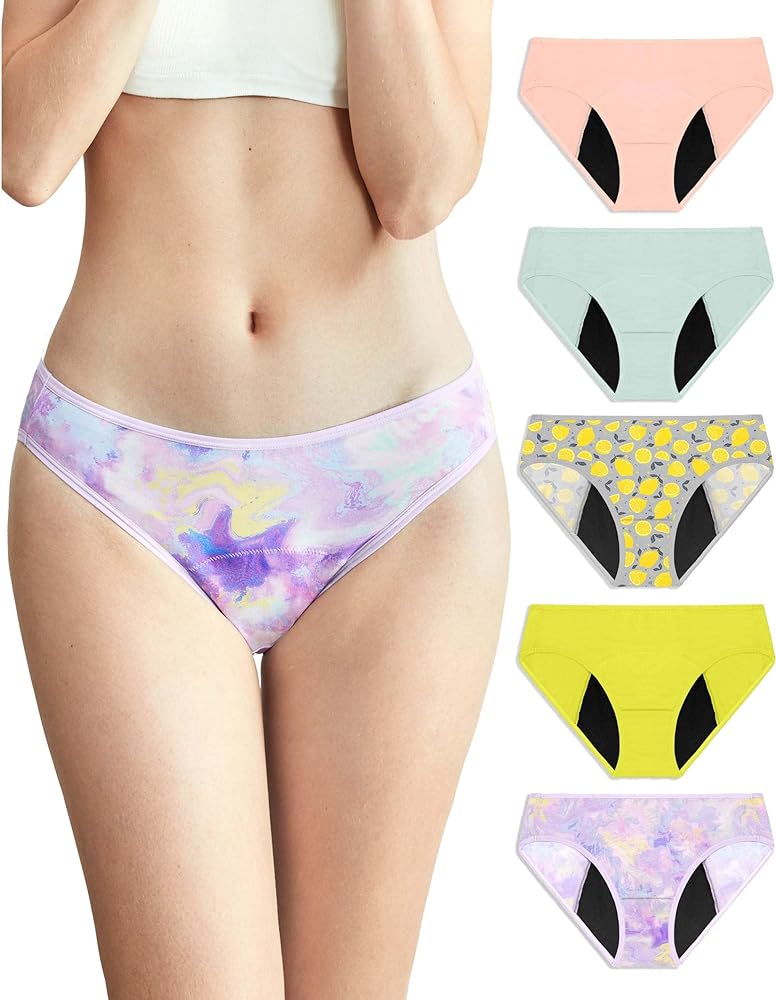 Neione Period Underwear Postpartum Menstrual Panties Modal Bikini Briefs for Women Girls