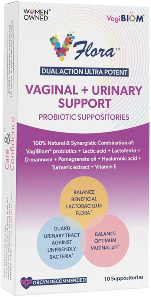 Dual Action Formula. Vaginal and Urinary Support to Balance Intimate Flora. Lactoferrin + Mannose + Lactobacillus crispatus to Flora Nourish Flora for Skin Health. Natural - Vegan