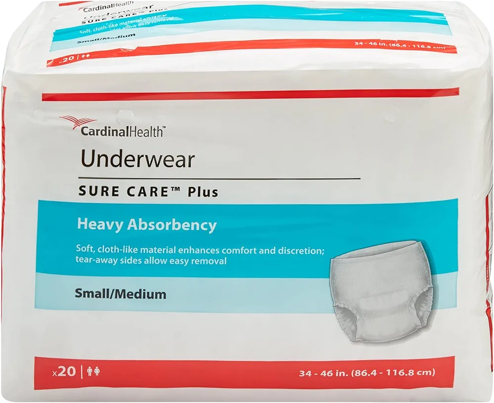 Protective Underwear Extra Absorbency Size Small/Medium (Bags of 20)