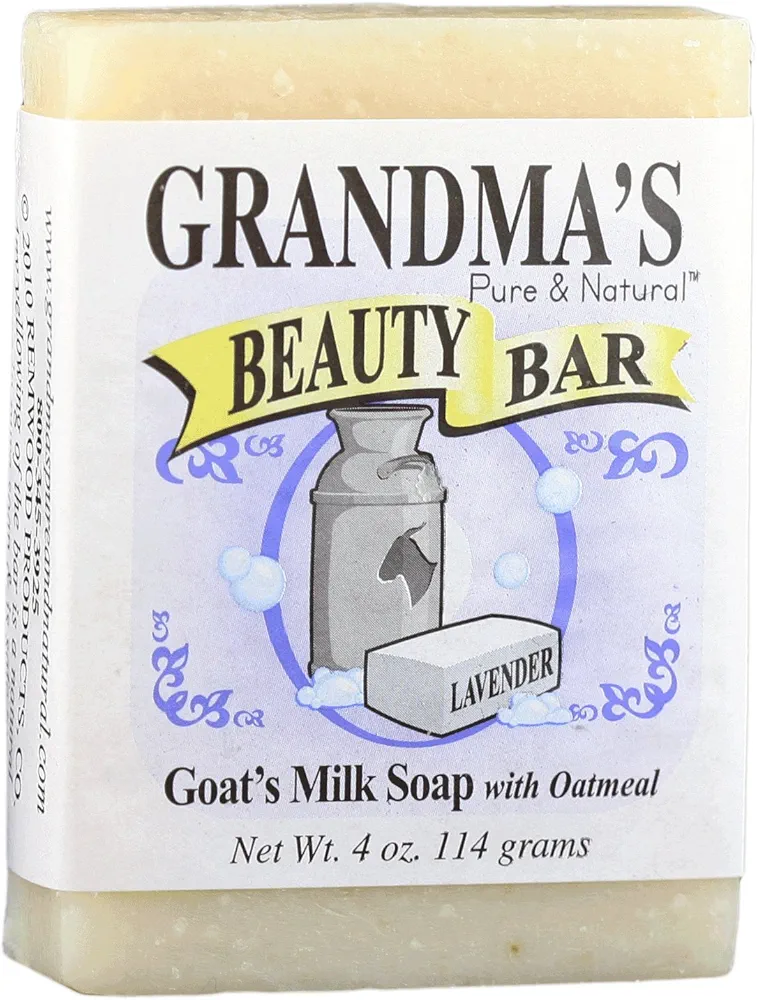 Grandma's Beauty Soap Bar - 4.0 oz Lavender Face & Body Wash with Moisturizing Goat's Milk & Soothing Oatmeal - 61127