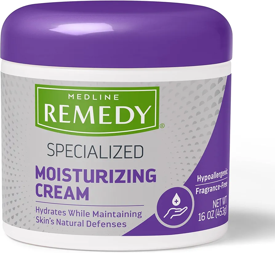 Medline Remedy Specialized Skin Cream, Fragrance-Free (16 oz), 1.5% Dimethicone, Nourishing Moisturizer for Dry Skin, Sulfate-Free, Paraben-free, Hypoallergenic Body Cream, Daily Lotion for Dry Skin